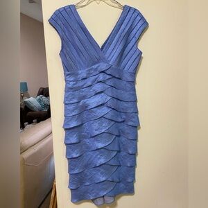 Adrianna Papell Ruffle Tiered Cocktail Evening Dress